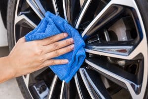 Car Detailing Wiping Down Rims